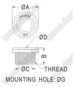 MGM-16 втулка с резьбой; M16X1,5P; черный/натуральный