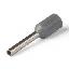 E7508 (НШВИ 0.75–8) наконечник трубчатый изолированный, для провода A.W.G. #20 сечением 0,75 кв.мм, синий изолятор; медь луженая/пластик