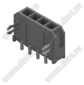 3000WR-04P (Micro-Fit 3.0™ MOLEX 043650-0400, CP3504P1HST) вилка на плату однорядная угловая шаг 3,0 мм; 4 конт.; шаг 3,0мм; 4-конт.