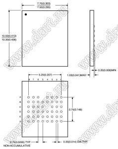 AT49BV320-90UI (µBGA-46) микросхема FLASH памяти 32-megabit (2M x 16/4M x 8); Uпит.=2,65...3,3В; -40…+85°C