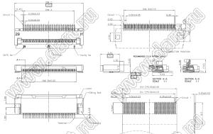 AFC23-S59FCC розетка SMD для плоского шлейфа (FPC); шаг 0,5мм; 59-конт.; контакты снизу, откидная защелка; I max=0,4А