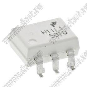 H11L1SR2VM (SMT-6) оптрон SMD с выходом на триггере Шмитта и открытым коллектором; Iк=30мА; Tраб. −40...+85°C