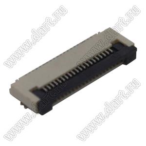 AFC23-S18FCC розетка SMD для плоского шлейфа (FPC); шаг 0,5мм; 18-конт.; контакты снизу, откидная защелка; I max=0,4А