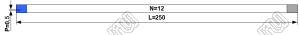 BLFPC P0,5 12PIN 250mm REV шлейф плоский сверхтонкий FFC/FPC; 12-конт.; длина 250мм; контакты на разных поверхностях