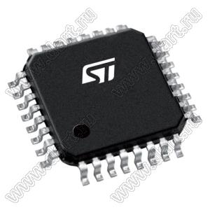 STM8L151K4T6 (LQFP-32) микроконтроллер 8-разрядный со сверхнизким энергопотреблением; F=16MHz; 30-портов I/O; FLASH 16; RAM 2; EEPROM 1килобайт; Uпит.=1,8...3,6V; Tраб. -40…+85°C