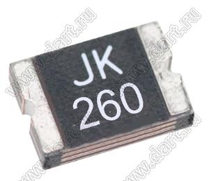 JK-mSMD260-16 предохранитель самовосстанавливающийся SMD 1812; Iн=2,60А; V max.=16V; Tраб. -40...+85°C