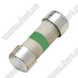 0242.080UR предохранитель SMD; U=125В; IT=80мА; цвет маркировки зеленый; R=8,19(Ohm)