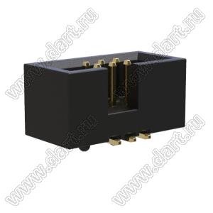 BL3230SM-06G-PG (2x3) вилка закрытая для поверхностного (SMD) монтажа с направляющими в плату; шаг=1,27x1,27мм; 2x3-конт.