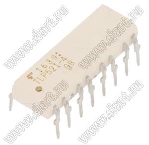 TLP521-4 (PDIP-16W) сборка четырёх оптронов транзисторных; 55V; Iк=50мА; V iso=2500V; Tраб. -25...+85°C