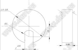 DPX 02.10.06 (exc_D12d8_4) толкатель, деталь для 3D принтера,сталь