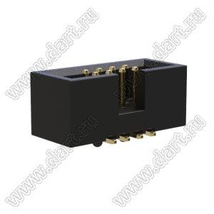 BL3230SM-08G-PG (2x4) вилка закрытая для поверхностного (SMD) монтажа с направляющими в плату; шаг=1,27x1,27мм; 2x4-конт.