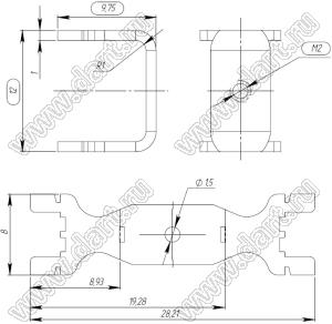 DXL 02.60.08 V1 держатель оси, деталь для 3D принтера, алюминий