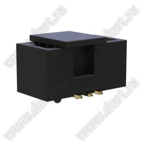 BL3230SM-06G-CG (2x3) вилка закрытая для поверхностного (SMD) монтажа с направляющими в плату и монтажной крышкой; 2x3-конт.