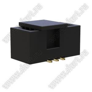 BL3230SM-06G-CP (2x3) вилка закрытая для поверхностного (SMD) монтажа с монтажной крышкой; 2x3-конт.