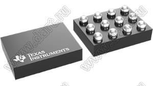 TS5USBC412IYFFT (DSBGA-12) микросхема двойной мультиплексор/демультиплексор USB 2.0 2:1 или несимметричный перекрестный переключатель с защитой от перенапряжения 20 В/24 В; Pd=500мВт; ±10%; корпус SMA; Uпит.=2,3…5,5В; Tраб. -40...+85°C