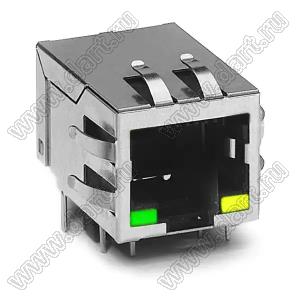 J0006D21BNL модульный Ethernet разъем; TX=10:1; RX=10:1; левый: зеленый/правый: желтый