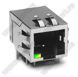 J0026D21GNL модульный Ethernet разъем; TX=10:1; RX=10:1; левый: двухцветный желтый/зеленый