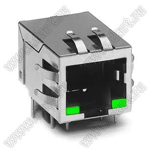 J0026D21ENL модульный Ethernet разъем; TX=10:1; RX=10:1; левый: зеленый/правый: зеленый