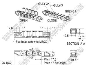 GULY-3JK-XXCF канал кабельный сборный; нейлон-66 (UL); черный