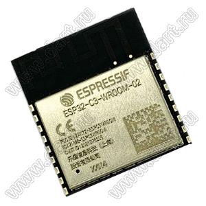 ESP32-C3-WROOM-02-H4 модуль 2.4 GHz Wi-Fi + Bluetooth LE v5.0 / GPIO 15 / FLASH 4MB / SRAM 400MB / ROM 384KB / F= 160 МГц; F=160MHz; 15-портов I/O; FLASH 4; SRAM 400килобайт; ROM=384кб; PSRAM 
