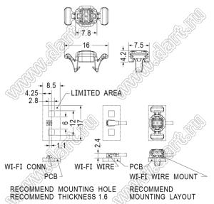 ANTL-2 фиксатор Wi-Fi антенны; нейлон-66 (UL); черный