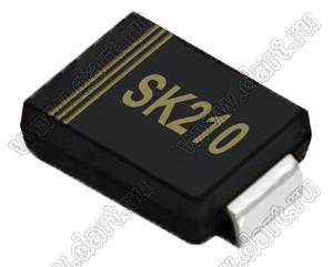 SK210 (SMB, DO-214AA) диод Шоттки; U=100В; IFM=2А; VFM=0,85В