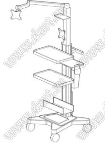 TC-CF305B терминал медицинский для инструментов,две полки,мониитор для двойной камеры; габариты 1200 x 503 x 680мм