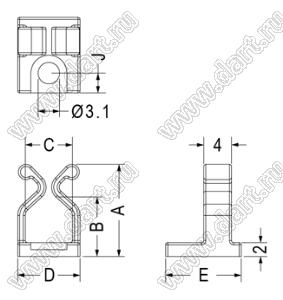 WLL-33VBN фиксатор проводов с винтовым креплением; нейлон-66 (UL); черный