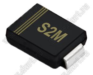 S2M (SMB/DO-214AA) диод выпрямительный общего назначения 1000V / 1.5A для поверхностного (SMD) монтажа  в корпусе SMB/DO-214AA