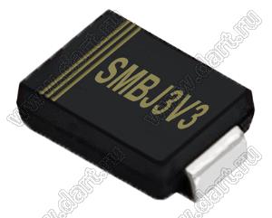 SMBJ3V3 (SMB/DO-214AA) диод защитный SMD однополярный; Vrwm=30В; Ipp=11,2А; 600Вт