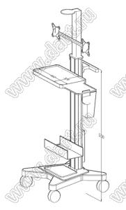 TC-CF307A тетминал медицинский,одна полка,для двух мониторов; габариты 1200x503x680мм