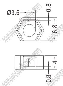 UT-19 распорка межплатная; нейлон-46 (UL); натуральный