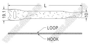 VCO-888-1 стяжка кабельная с липучкой Velcro; L=155мм; черный; нейлон