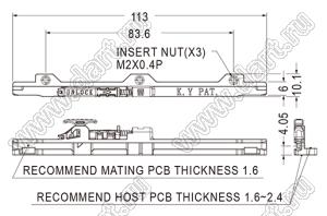 CGLP-5F-M2 направляющая для карт OCP 3.0; L=113,0мм; PC + ABS (UL); черный