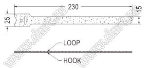 VCO23015 стяжка кабельная с липучкой Velcro; L=230мм; нейлон; черный