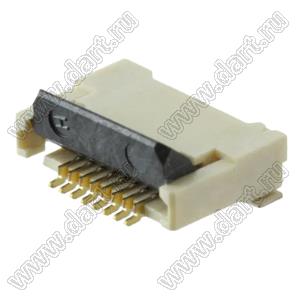 XF2M-0815-1A соединитель для плоского шлейфа FFC/FPC; P 0,5мм; вертикальный вход; шаг 0,5мм; 8-конт.; шаг 0,5мм
