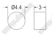 PIN4.4-3 пистон монтажный; PC + ABS (UL); натуральный