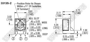 3313S-2-504E резистор подстроечный для поверхностного (SMD) монтажа; R=500K; маркировка 55