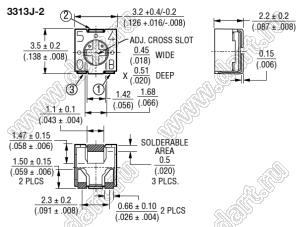 3313J-2-205E резистор подстроечный для поверхностного (SMD) монтажа; R=2M0; маркировка 26