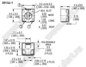 3313J-1-200E резистор подстроечный для поверхностного (SMD) монтажа; R=20R; маркировка 21