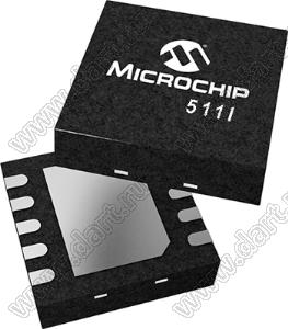 MCP79511T-I/MN (TDFN-10) микросхема часы реального времени / календарь с последовательным периферийным интерфейсом и батарейным питанием; Uпит.=1,8...3,6В; EEPROM 1; SRAM 64байт; Tраб. -40…+85°C