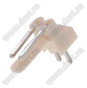 MOLEX Spox™ 022051022 вилка угловая для монтажа в отверстия платы; шаг 2,50мм; P 2,50мм; 2-конт.