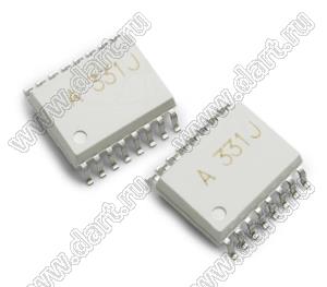 ACPL-331J-500E (SOP-16) оптопара IGBT с выходным током 1,5 А со встроенным обнаружением десатурации (VCE), UVLO, обратной связью о состоянии неисправности