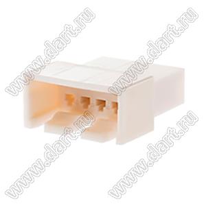 MOLEX Spox™ 29110043 корпус без монтажных ушей вилки однорядной на кабель; шаг 2,50мм; P 2,50мм; 4-конт.