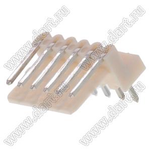 MOLEX Spox™ 022051062 вилка угловая для монтажа в отверстия платы; шаг 2,50мм; P 2,50мм; 6-конт.