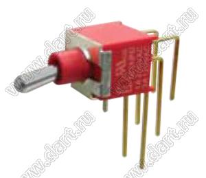 ES-9A-T1R-S-H (DPDT) переключатель рычажный (тумблер); DPDT; угловой; ON-OFF-ON; герметичный IP67; длм=ина токателя=10,16мм; толкатель=медный сплав хромированный