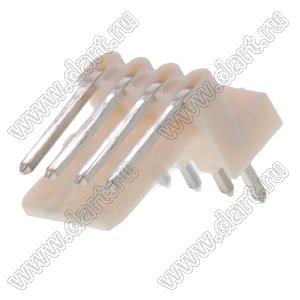 MOLEX Spox™ 022051042 вилка угловая для монтажа в отверстия платы; шаг 2,50мм; P 2,50мм; 4-конт.