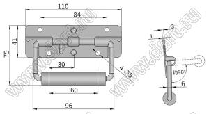 HASP-110SS ручка переноски пружинная; L=110мм; сталь нержавеющая