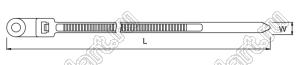 GTM-380HD стяжка кабельная с отверстием под винт; L=375мм; W=7,6мм; D петли=98мм; 54,4кгс; M6; нейлон 66 (UL); натуральный