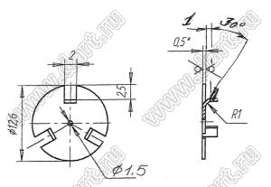 LEDT-6 (LED-5D-6.0) держатель светодиода на плату прямой; нейлон-66 (UL); черный; A=6мм